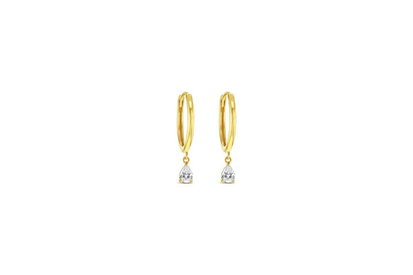 9ct Yellow Gold Cubic Zirconia drop earrings