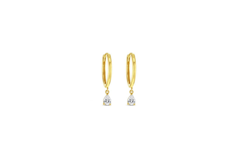 9ct Yellow Gold Cubic Zirconia drop earrings