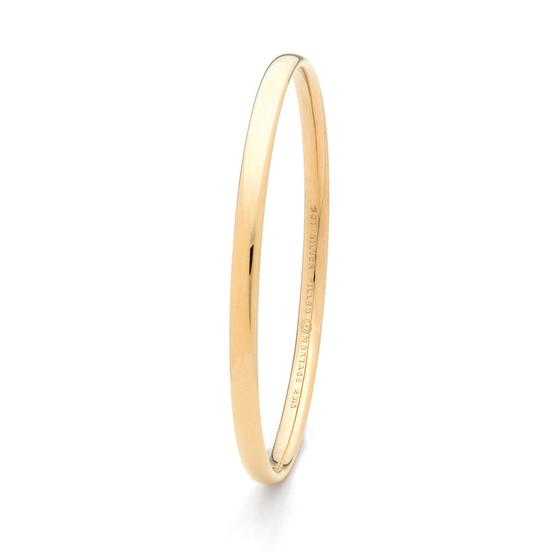 9ct Yellow Gold Silver filled bangle, 65mm