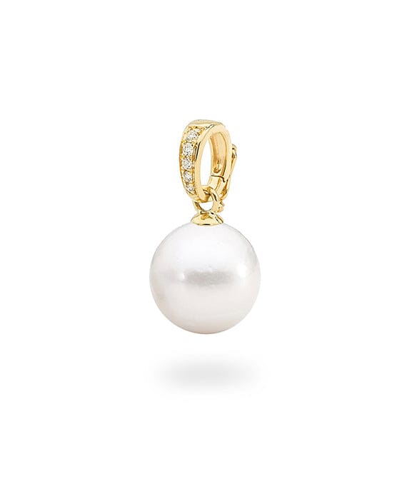 9ct Yellow Gold Edison Freshwater Pearl and diamond Enhancer pendant
