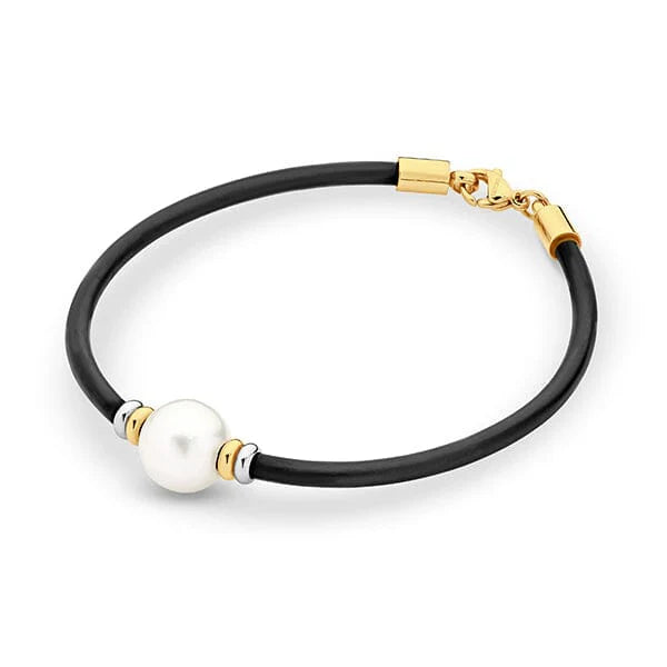 Stainless Steel neoprene bracelet with 11mm Edison Pearl
