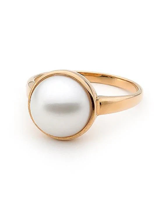 9ct Yellow Gold 'Cosmic Moon' Mabe Pearl Ring
