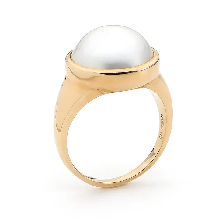 9ct Yellow Gold 'Cosmic Moon' Mabe Pearl Ring