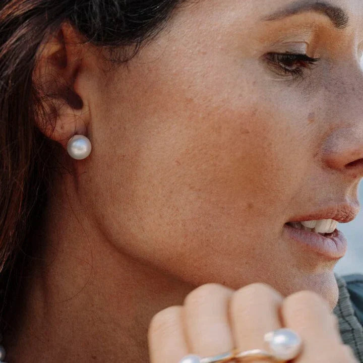 Sterling Silver 7mm Freshwater Pearl stud earrings