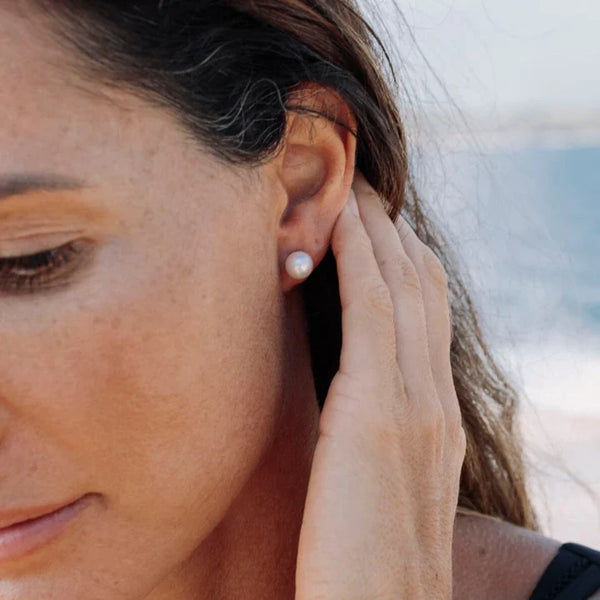 Sterling Silver 9mm Freshwater Pearl stud earrings