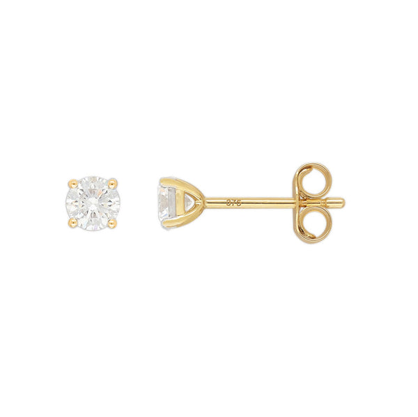 9ct Yellow Gold Lab-Grown Diamond Stud Earrings, 0.50ct total