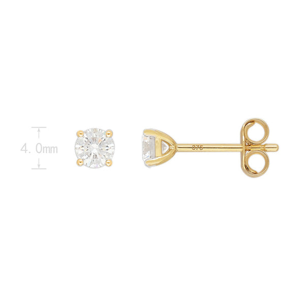 9ct Yellow Gold Lab-Grown Diamond Stud Earrings, 0.50ct total