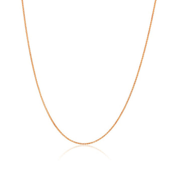 9ct Rose Gold Wheat Chain, 45cm