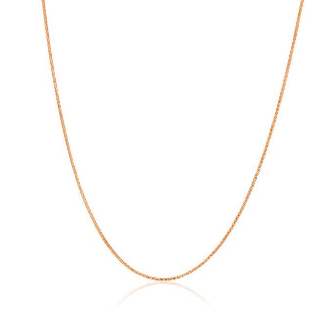 9ct Rose Gold Wheat Chain, 45cm