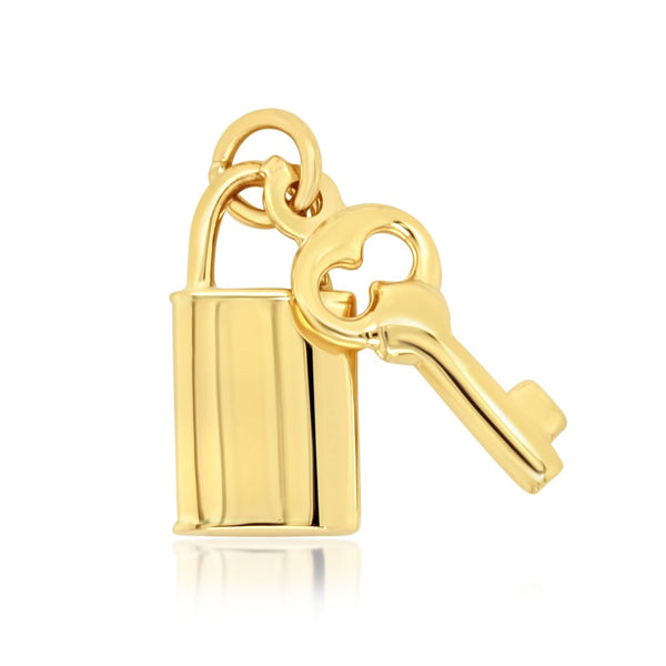 9ct Yellow Gold Lock and Key Pendant