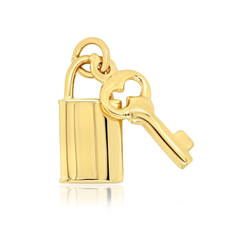 9ct Yellow Gold Lock and Key Pendant