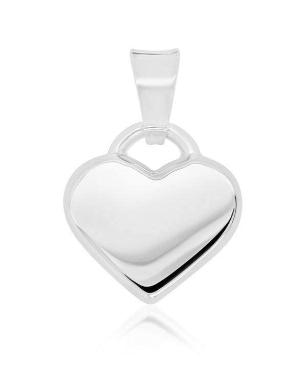 9ct White Gold Mini Flat Heart Pendant