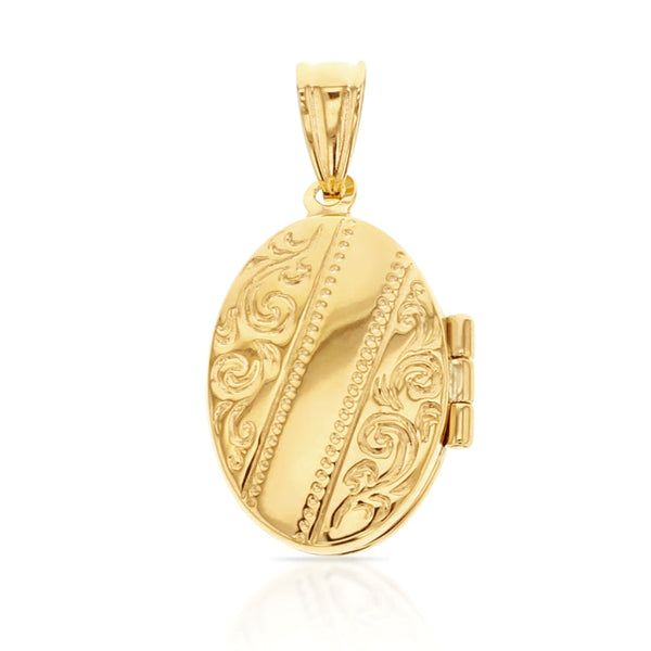 9ct Yellow Gold Fancy Detailed Oval Locket