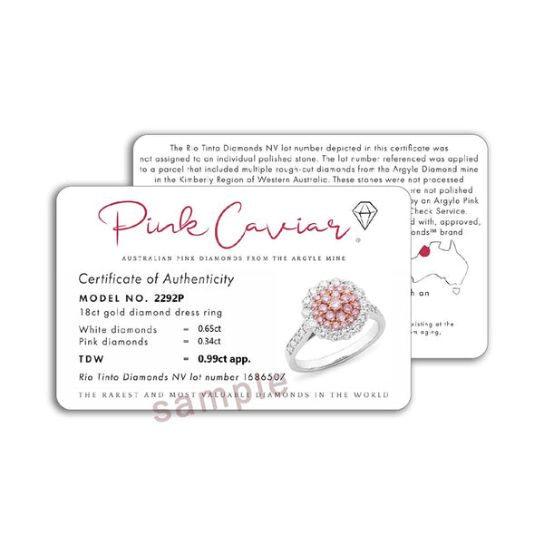 9ct Rose and White gold 'Pink Caviar' Argyle Diamond Shepard hook earrings, 0.25ct total