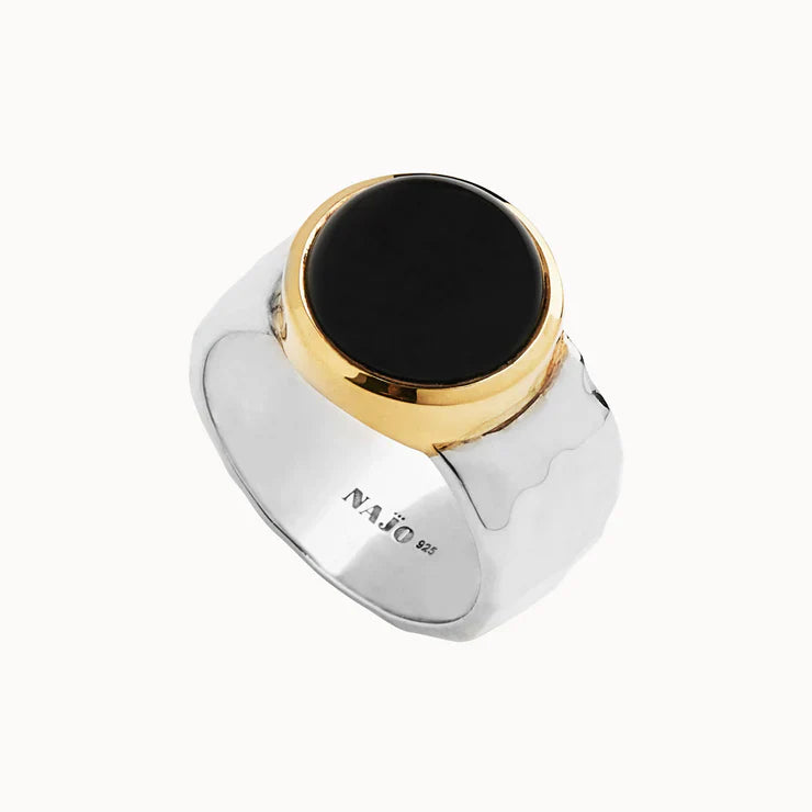 Najo Sterling Silver Chroma Black Onxy Ring