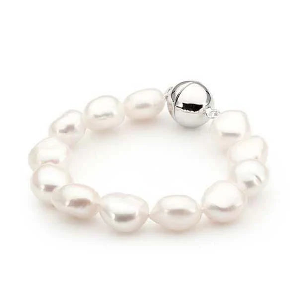 Sterling Silver Keshi Bracelet, 20cm