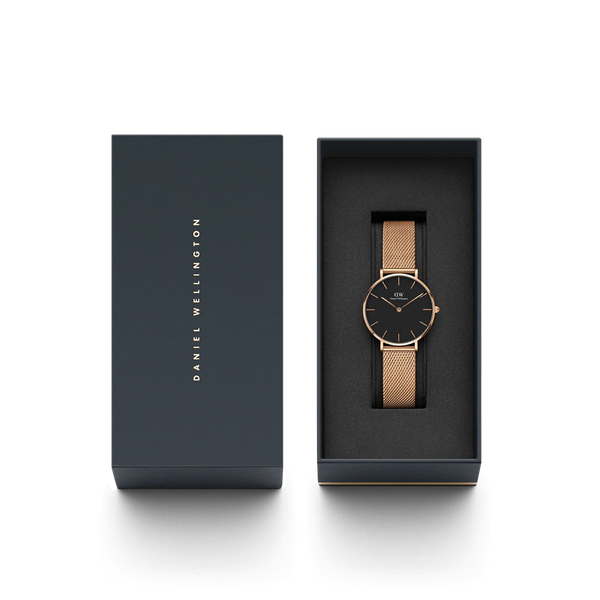 Daniel Wellington Petite Melrose 36 Rose Gold and Black