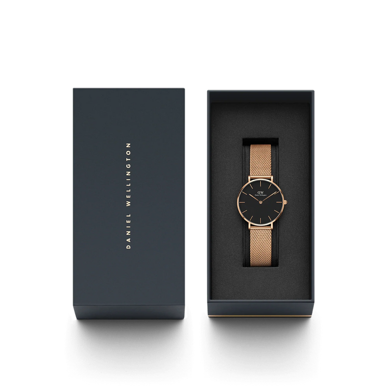 Daniel Wellington Petite Melrose 36 Rose Gold and Black