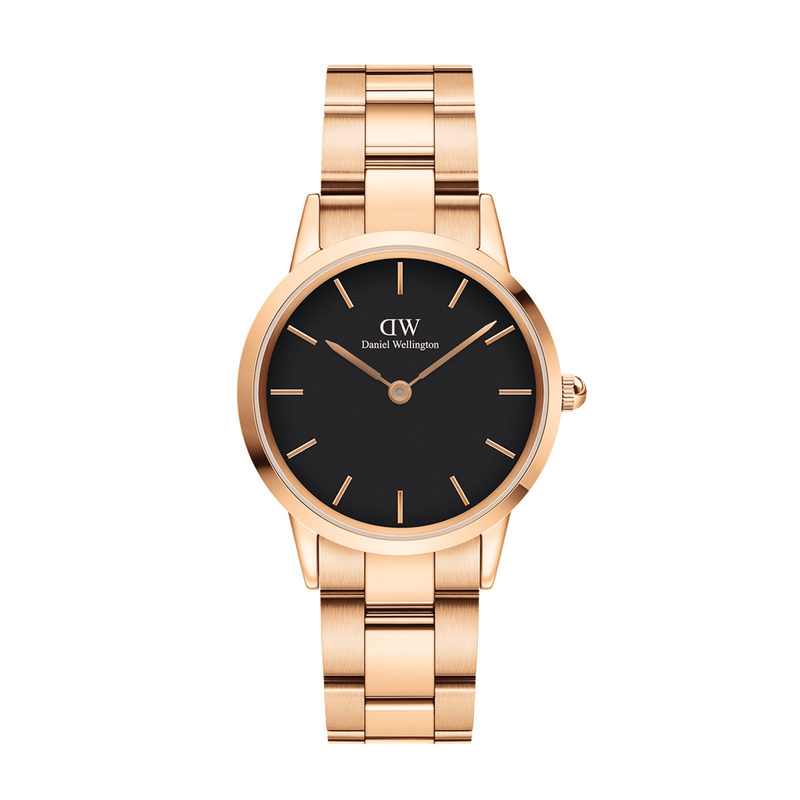 Daniel Wellington Iconic Link 36 Rose Gold and Black Watch