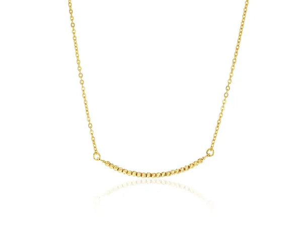 9ct Yellow Gold bracelet with bead bar, 19cm