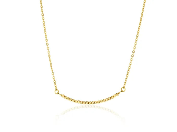 9ct Yellow Gold bracelet with bead bar, 19cm