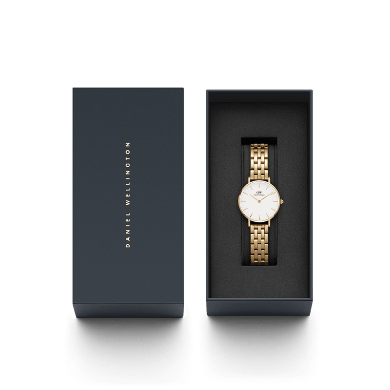 Daniel Wellington Petite 28 5-Link Gold and White Watch