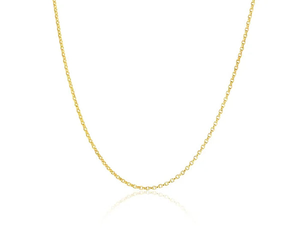 9ct Yellow Gold Oval Belcher chain, 45cm