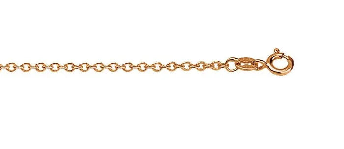 9ct Rose Gold Hammered cable chain, 45cm