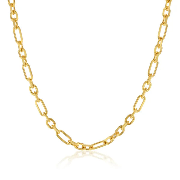 9ct Yellow Gold Diamond cut 3 to 1 Cable chain, 45cm