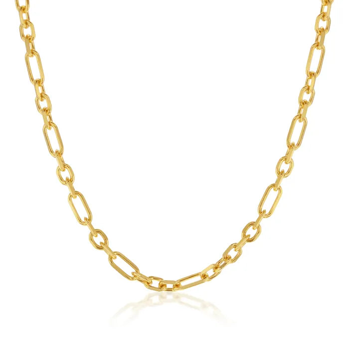 9ct Yellow Gold Diamond cut 3 to 1 Cable chain, 45cm
