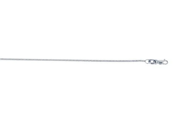 9ct White Gold Diamond cut curb chain, 50cm