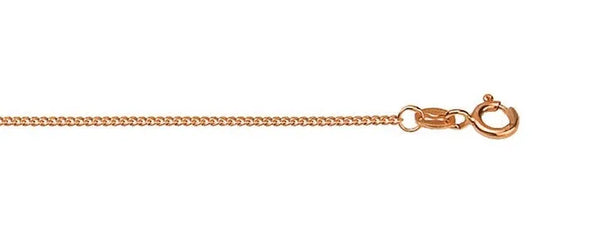 9ct Rose Gold Diamond cut curb chain, 55cm