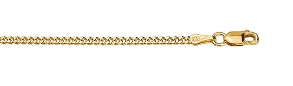 9ct Yellow Gold Diamond cut curb chain, 45cm
