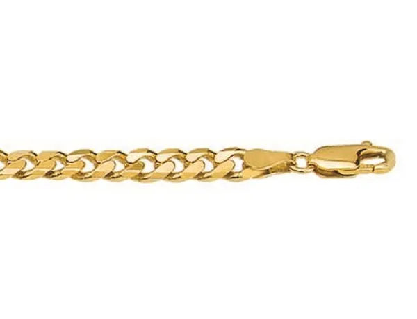 9ct Yellow Gold Diamond cut curb chain, 55cm