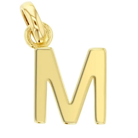 9ct Yellow Gold Initial 'M' Pendant
