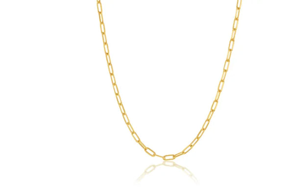 9ct Yellow Gold Oval long link, 45cm