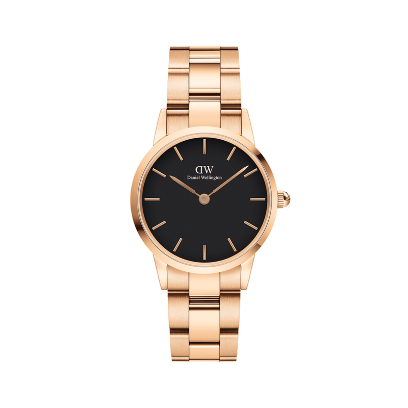Daniel Wellington Iconic Link 36 Rose Gold and Black Watch