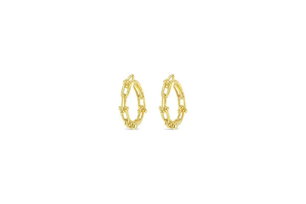 9ct Yellow Gold Chain link Hoop earrings