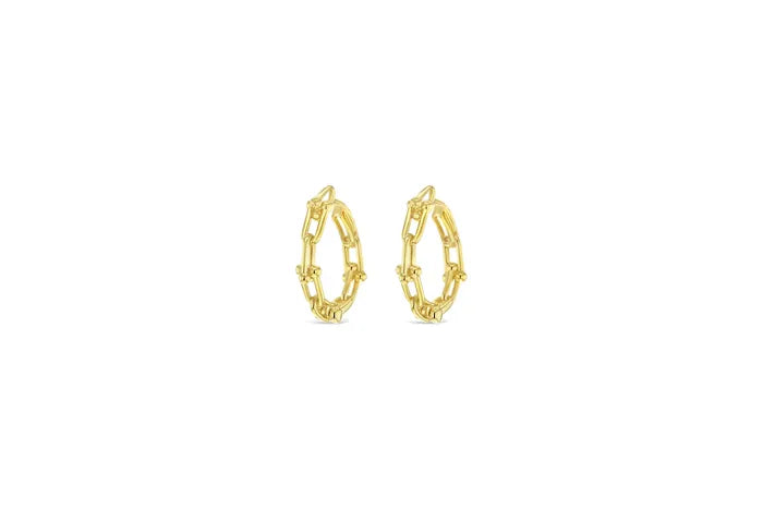 9ct Yellow Gold Chain link Hoop earrings