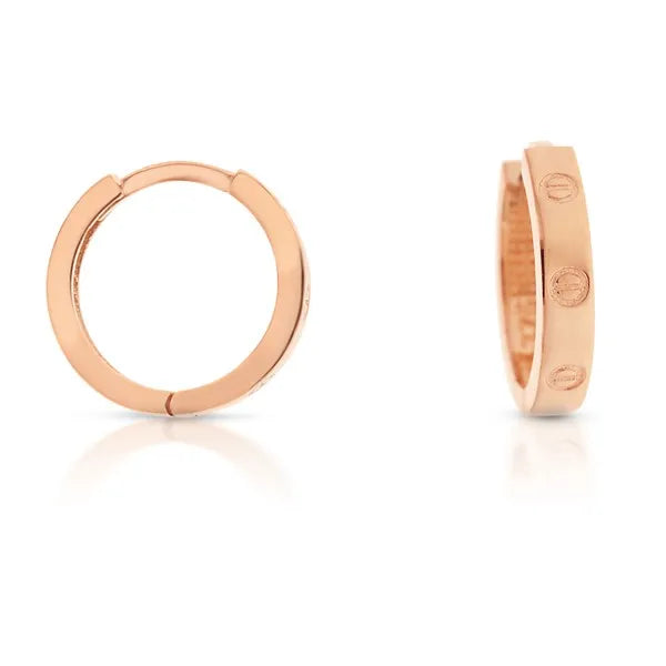 9ct Rose Gold Square Tube earrings