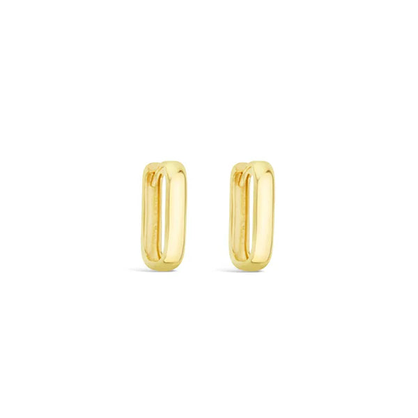 9ct Yellow Gold Paperclip rectangle huggies