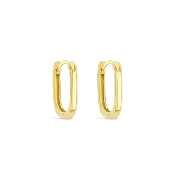 9ct Yellow Gold Paperclip Square huggies