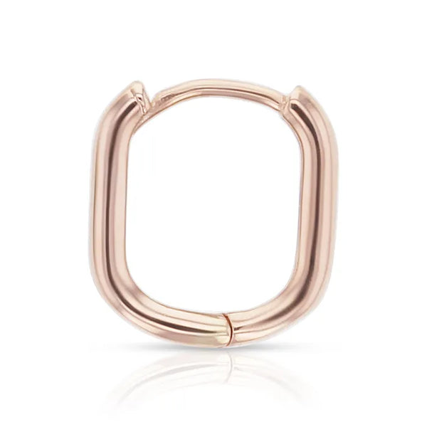 9ct Rose Gold Paperclip Square huggies