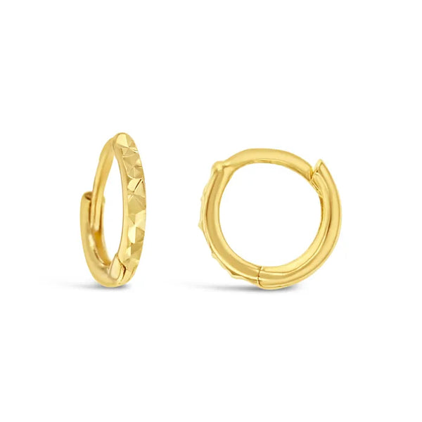 9ct Yellow Gold Diamond cut Wire Huggie