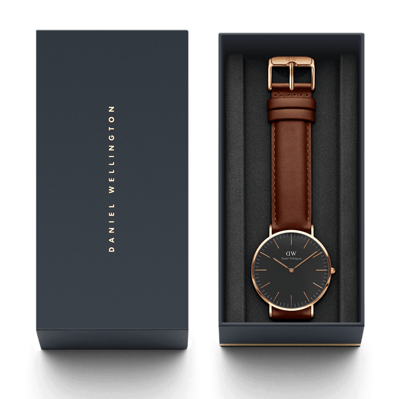 Daniel Wellington Classic 40 St Mawes Rose Gold and Black Watch