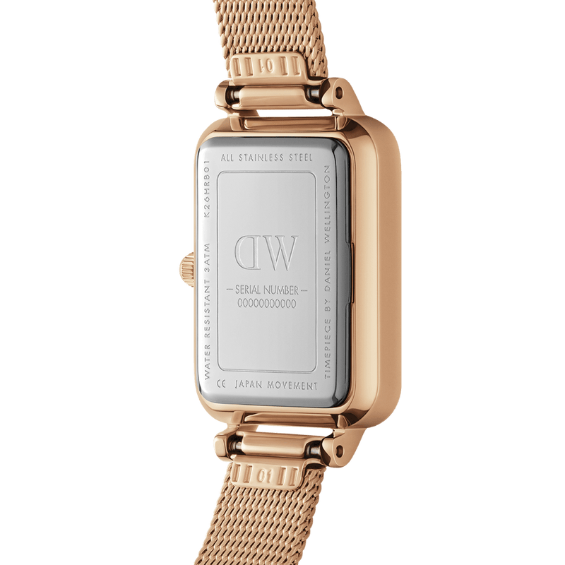 Daniel Wellington Quadro 20X26 Pressed Melrose Rose Gold and Black Watch