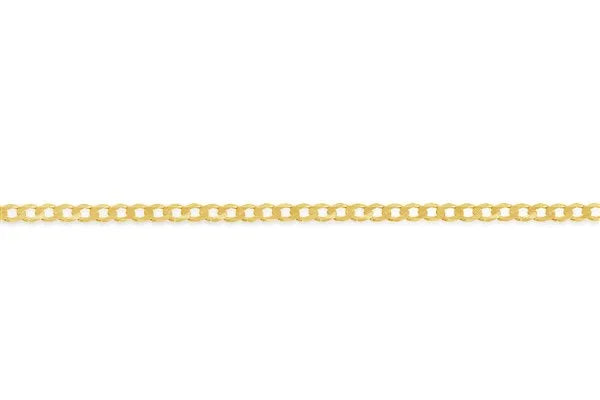 9ct Yellow Gold Diamond cut curb chain, 50cm
