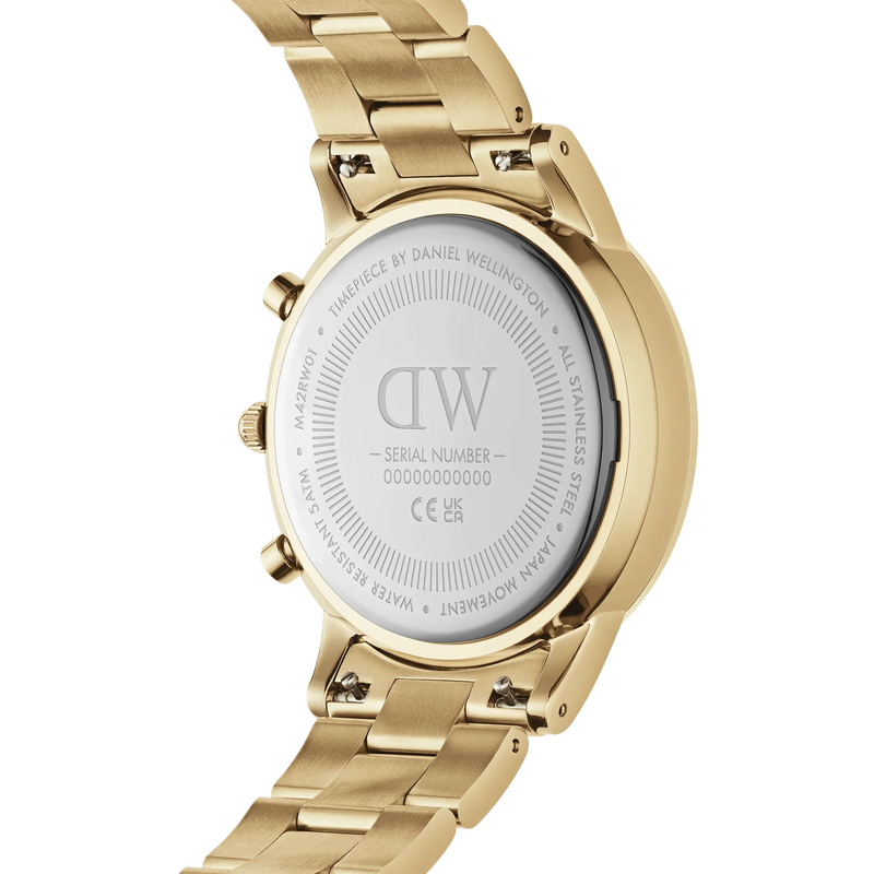 Daniel Wellington Iconic Chronograph 42 Black and Gold Watch
