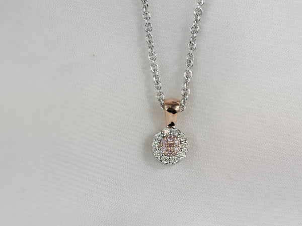 9ct Rose and White Gold 'Pink Caviar' Argyle Diamond Pendant, 0.13ct total