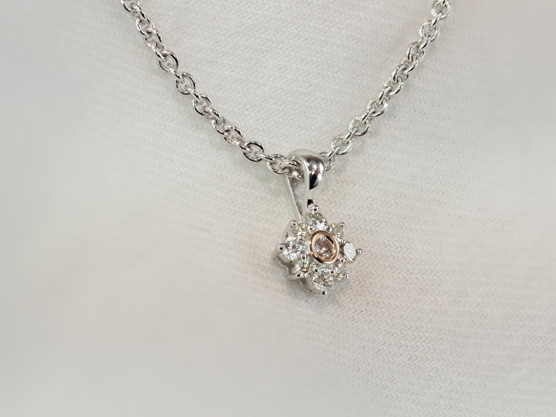 9ct Rose and White Gold 'Pink Caviar' Argyle Diamond Pendant, 0.17ct total